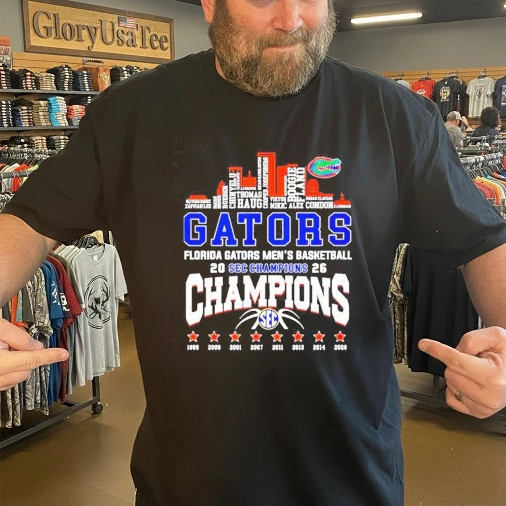 Florida Gators Men’s Basketball 2026 SEC Champions 8 Time city skyline Shirt