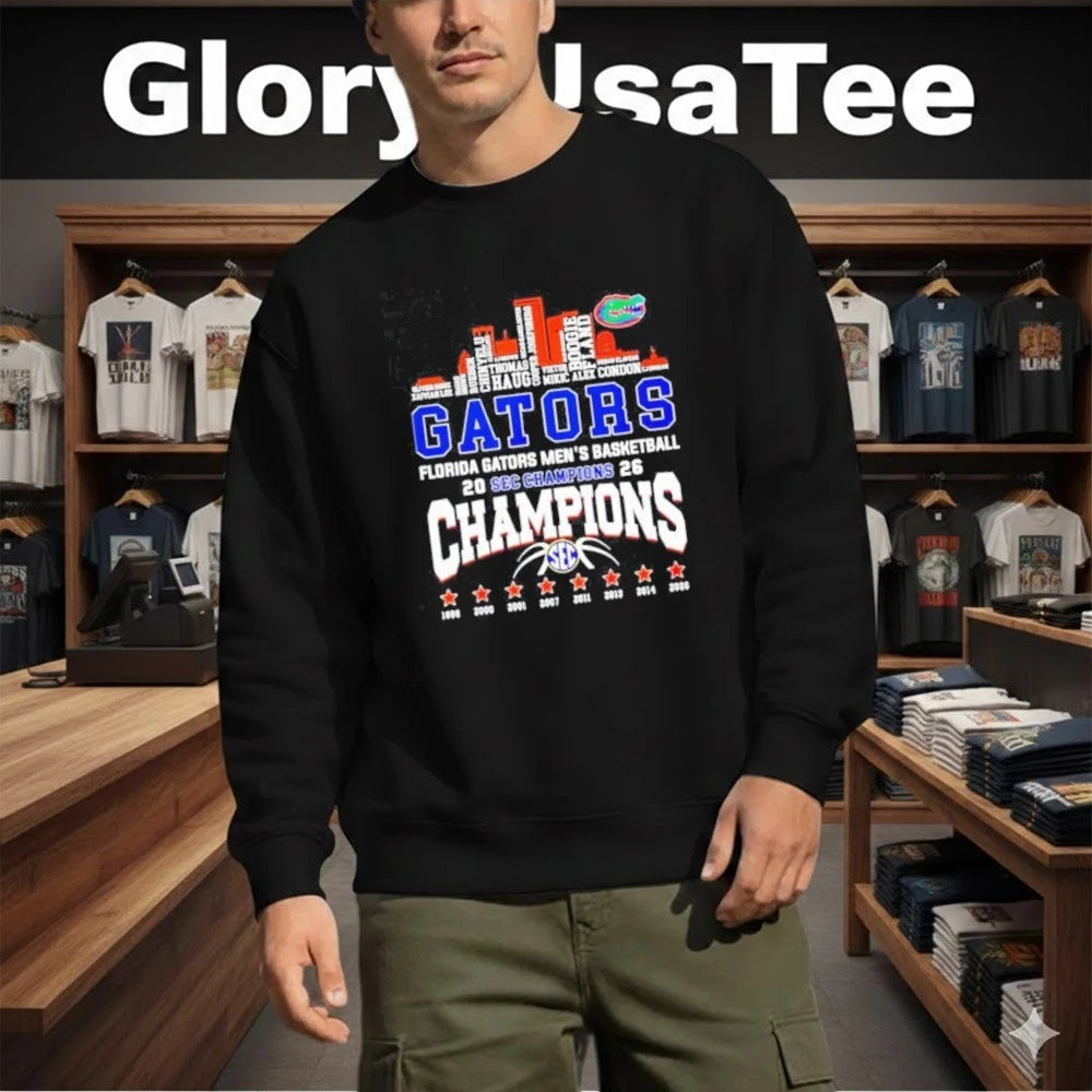 Florida Gators Men’s Basketball 2026 SEC Champions 8 Time city skyline Shirt