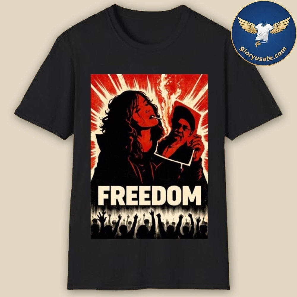 Freedom Iranian Lady Burning Khamenei Photo Shirt