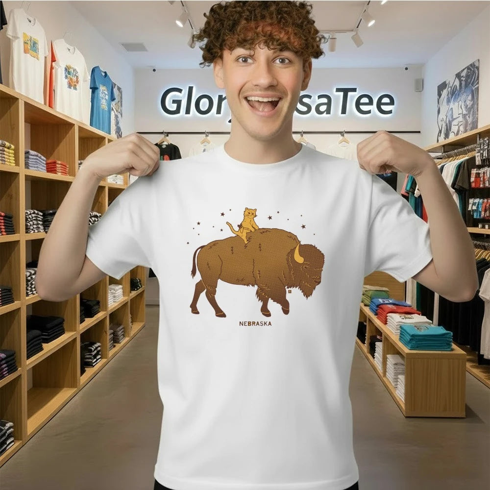 Gary Riding Bison Nebraska Shirt