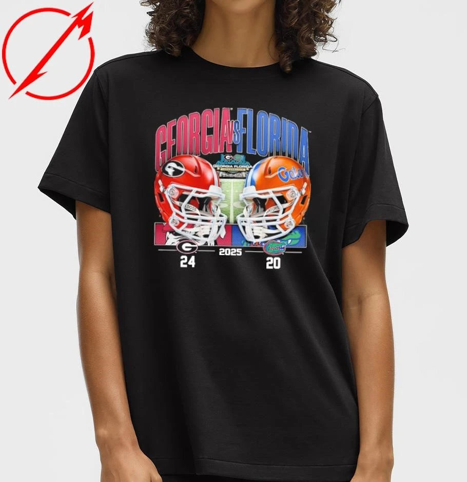 Georgia Bulldogs Victory 24-20 Florida Gators Football 2025 Rivalry Final Score T-Shirt