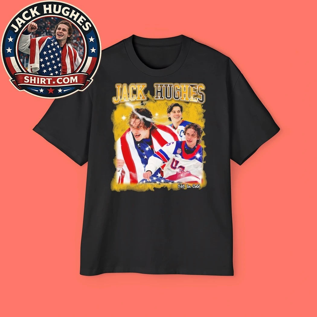 Gold Sealed Forever the Jack Hughes 1 Vs 1 Ice Cold Graphic T-Shirt