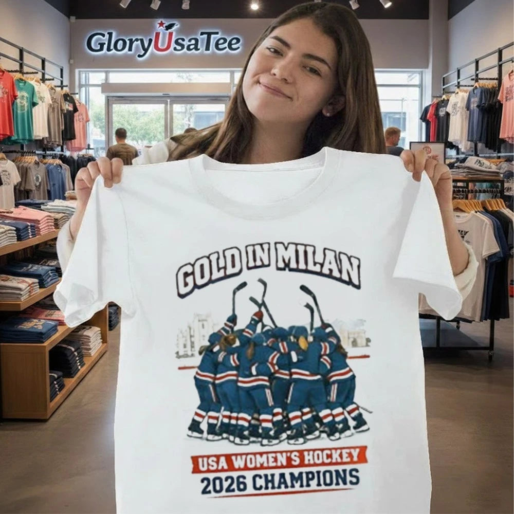Gold in Milan 2026 Adult USA Hockey Women’s Gold Winner Shirt