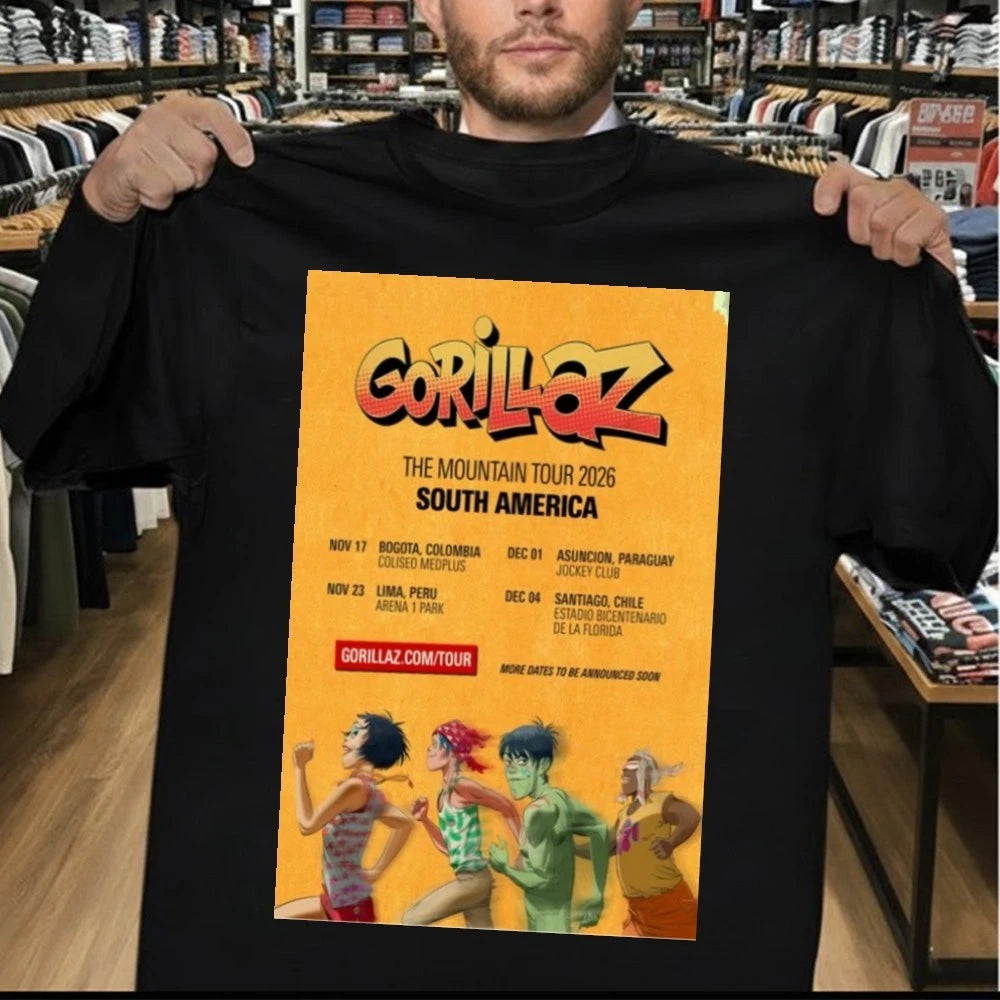 Gorillaz The Mountain Tour 2026 South America Concert Poster Shirt