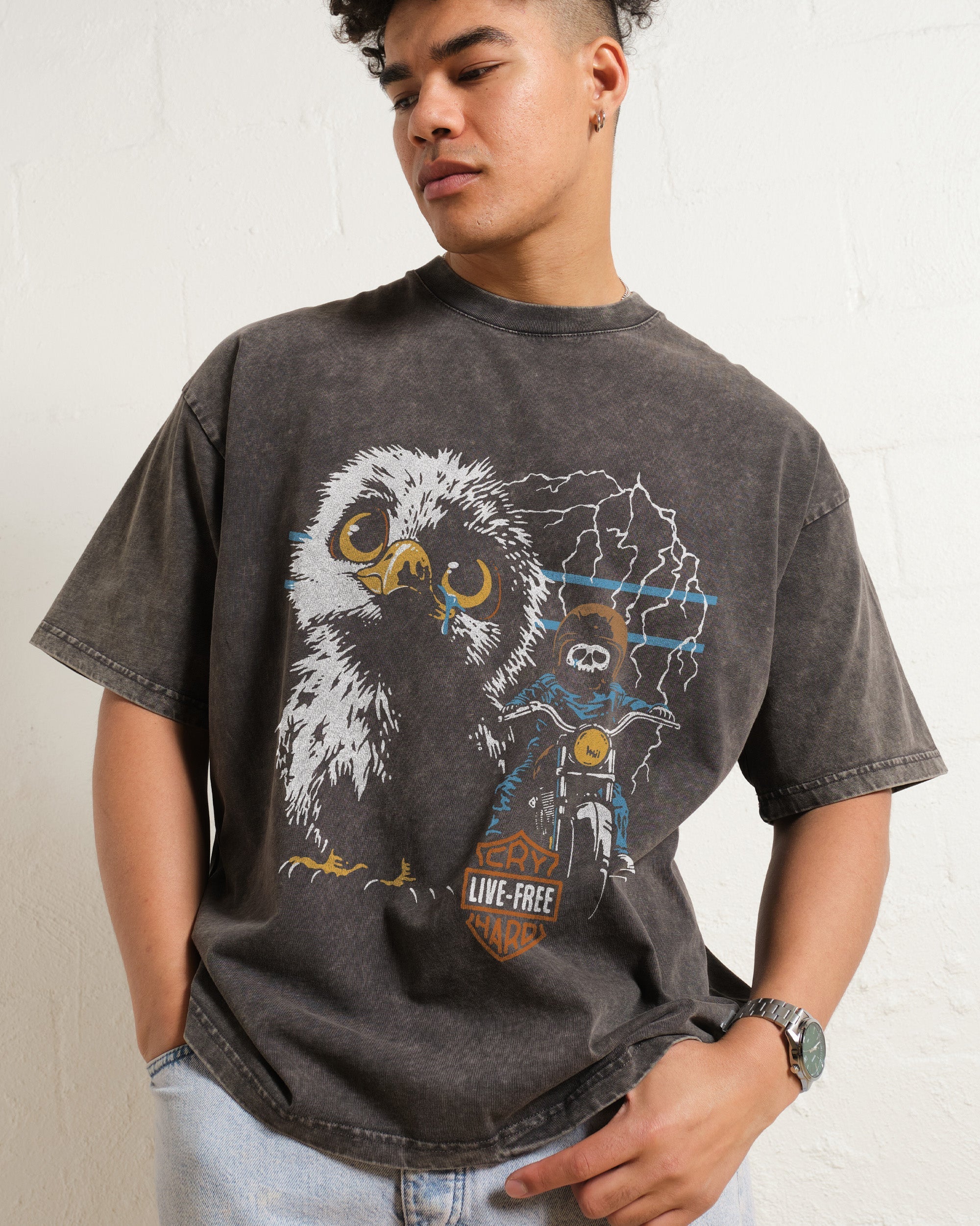 Live Free Cry Hard Oversized Tee