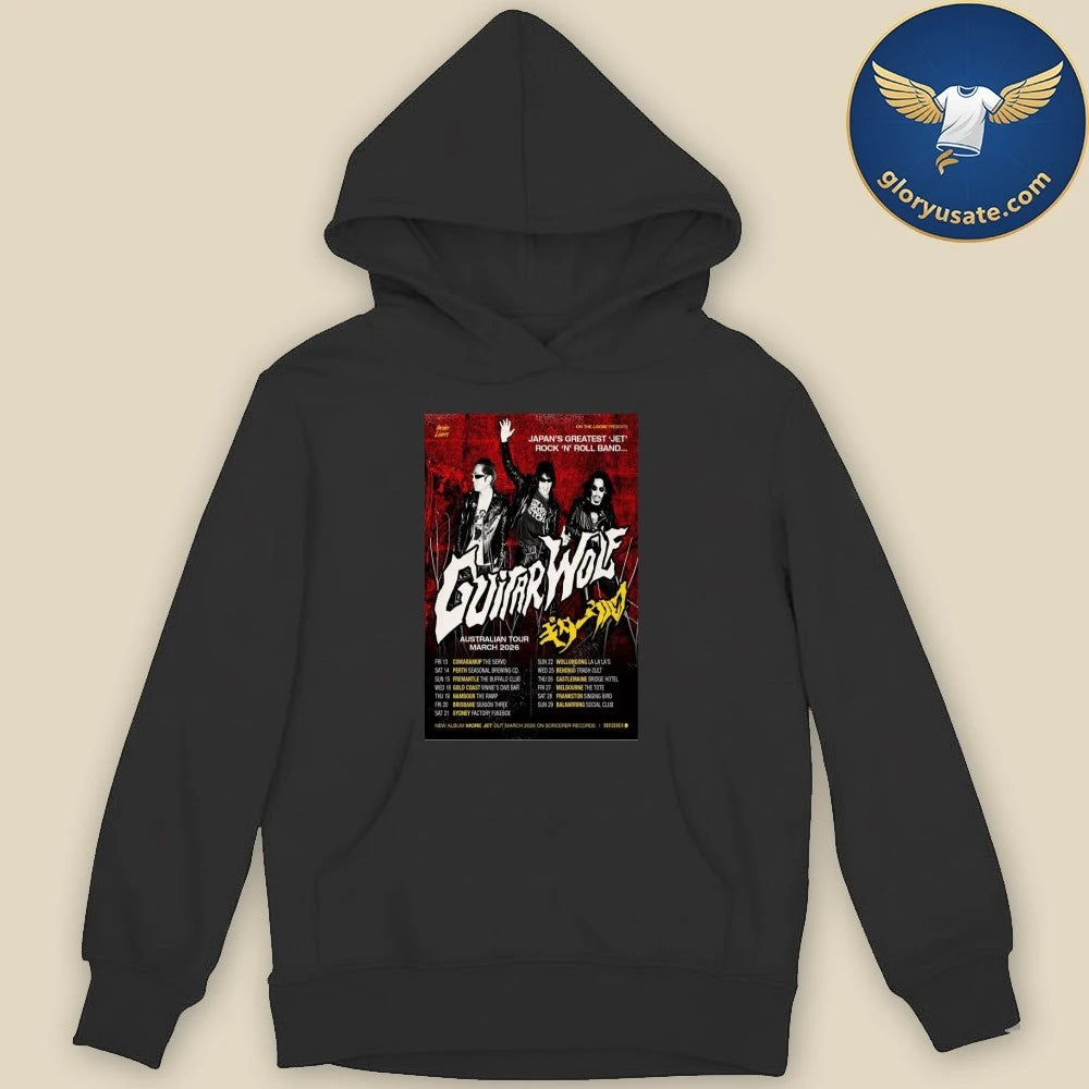 Guitar Wolf Australian Tour March 2026 Poster Shirt