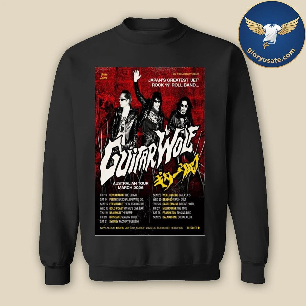 Guitar Wolf Australian Tour March 2026 Poster Shirt