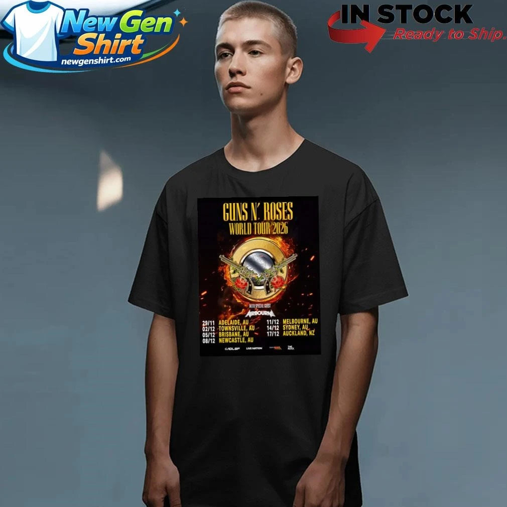 Guns N Roses World Tour 2026 Australia And New Zealand Shirt