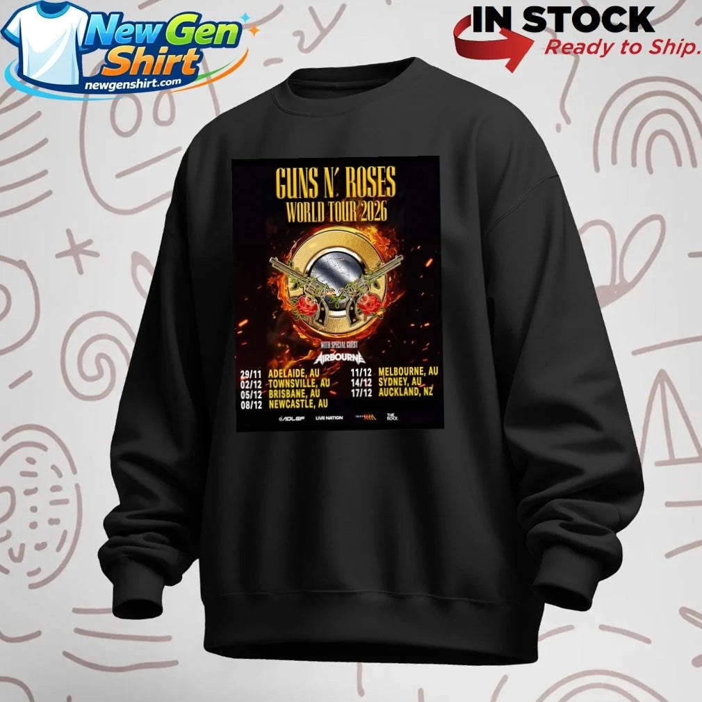 Guns N Roses World Tour 2026 Australia And New Zealand Shirt