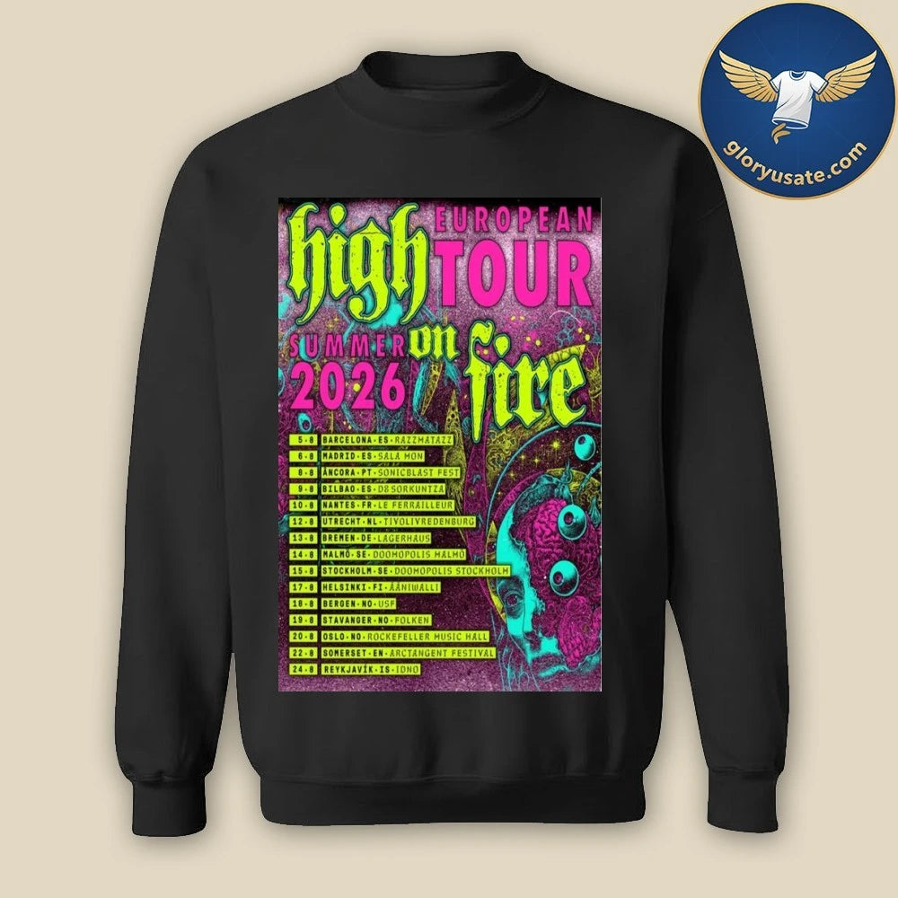 High On Fire European Tour Summer 2026 Poster Shirt
