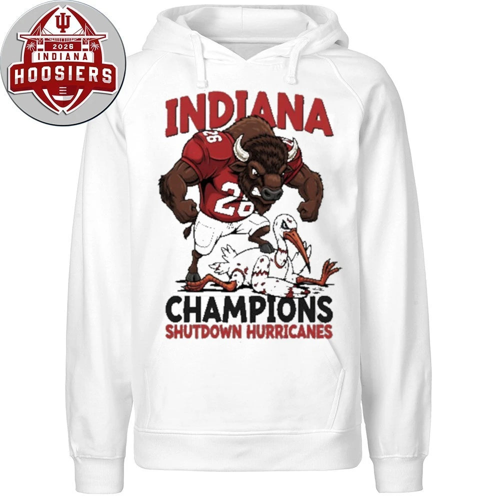 IU Football Champions Shutdown Hurricanes Mascot Tee Shirt