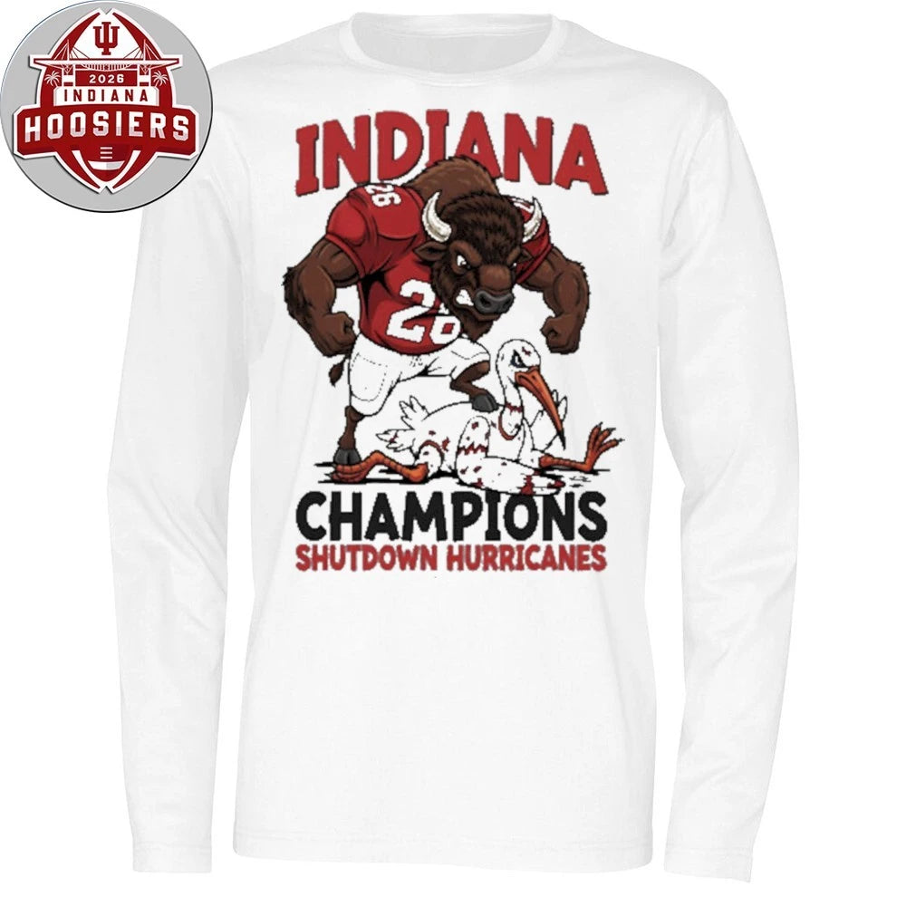 IU Football Champions Shutdown Hurricanes Mascot Tee Shirt