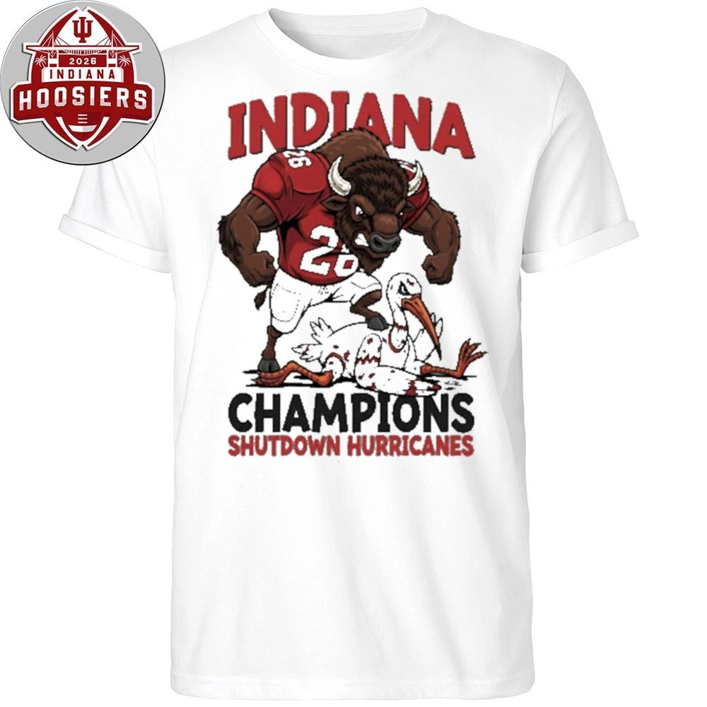 IU Football Champions Shutdown Hurricanes Mascot Tee Shirt