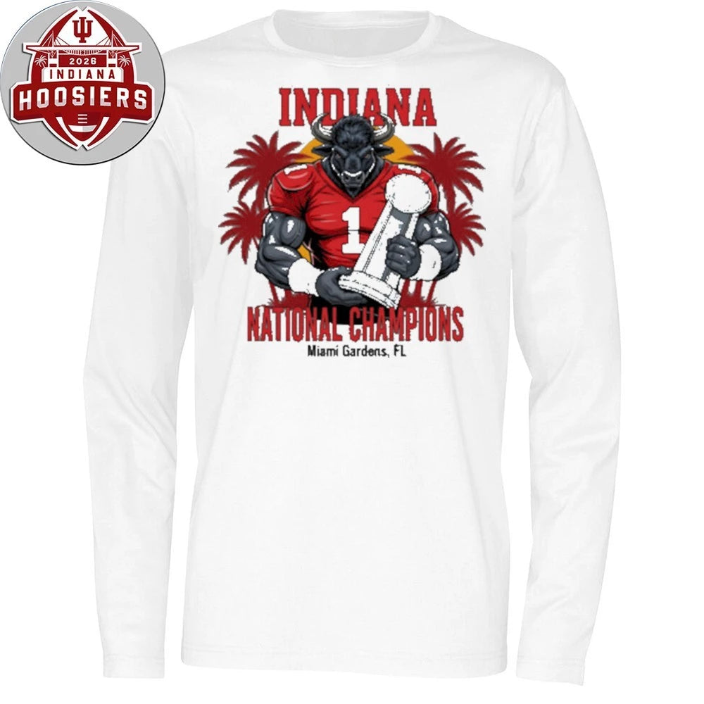 IU National Champions Miami Gardens Fl 2026 Mascot Cup Tee Shirt