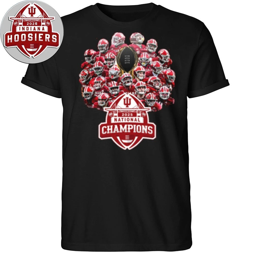 Indiana Football Team 2026 National Championship Football Mendoza Cup And Logo T-Shirt