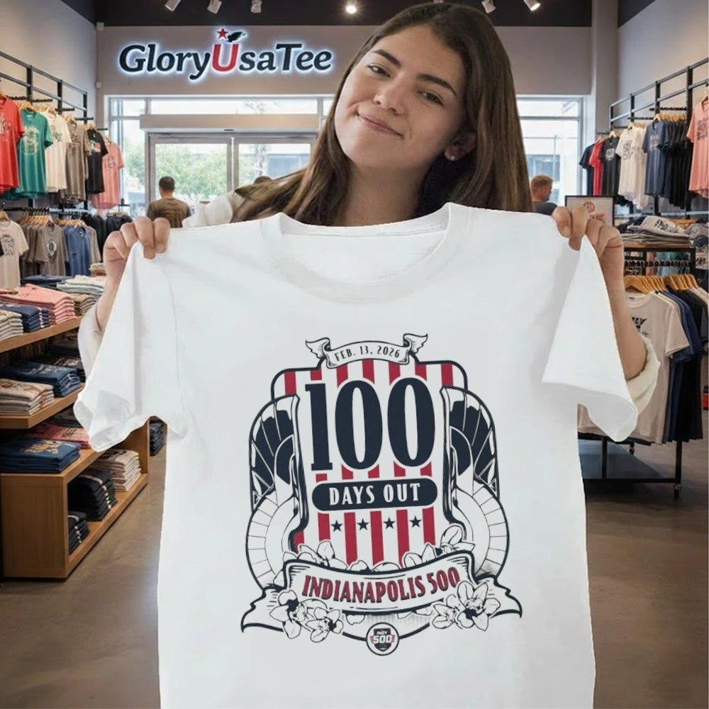 Indianapolis 500 100 Days Out Feb 13-2026 T-Shirt