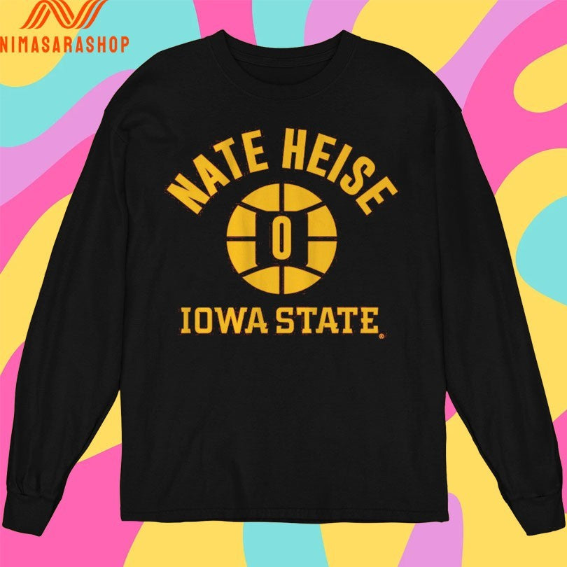 Iowa State Cyclones Men’s Basketball Nate Heise Name Number Ball Shirts