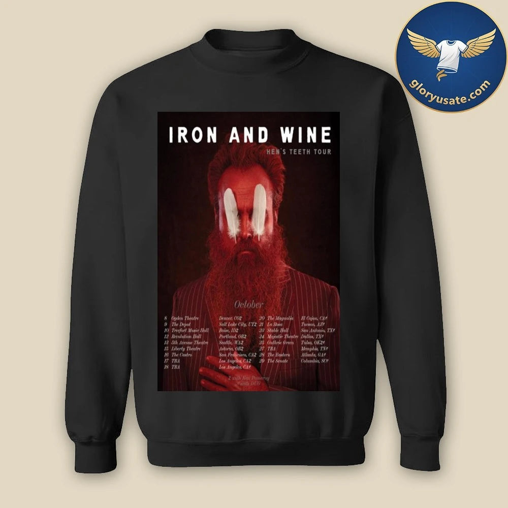 Iron &amp; Wine Hen’s Teeth Tour October 2026 Poster Shirt