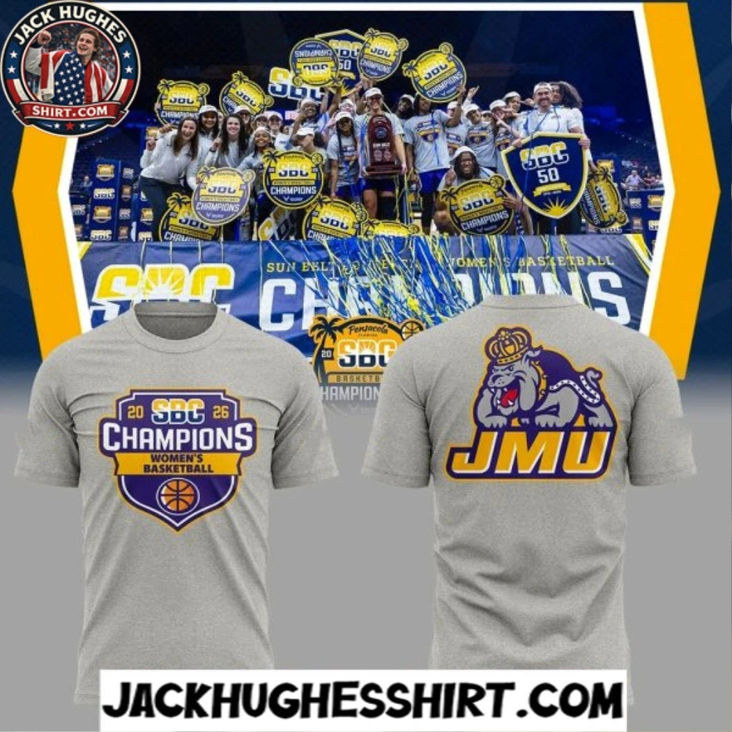 JMU 2026 SBC Champions Women’s Basketball Logo Two Sided T-Shirt