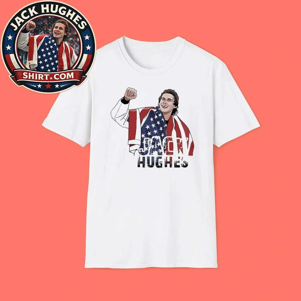 Jack HugHes Gold Medal Ice Hockey Fan Graphic T-Shirt