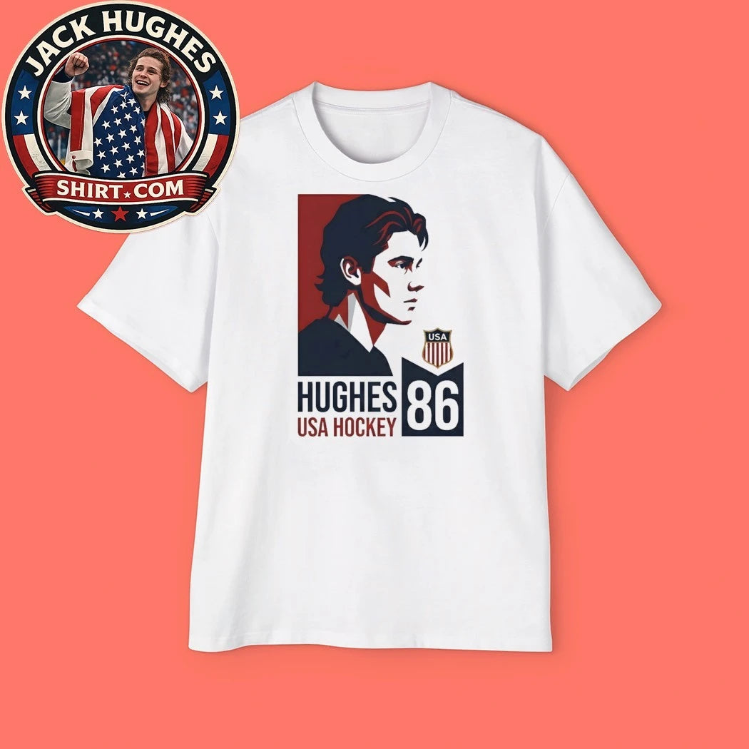 Jack Hughes #86 USA Champions Graphic T-Shirt