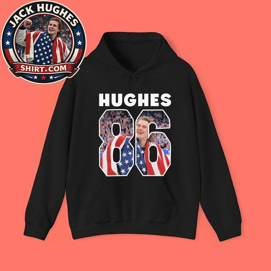 Jack Hughes #86 Usa Gold American Hockey Graphic T-Shirt