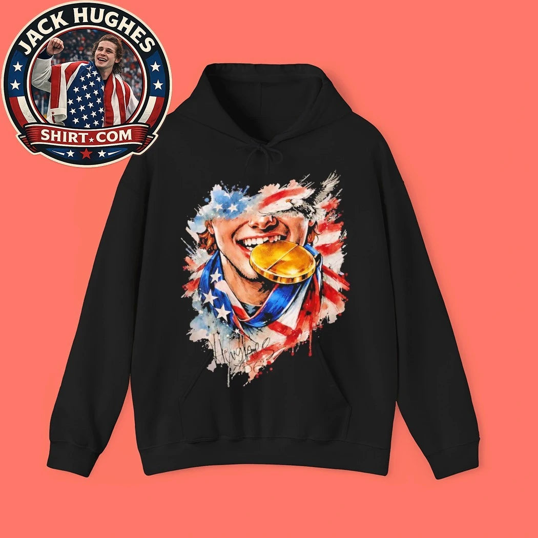 Jack Hughes Gold Medal Bite Trending T-Shirt
