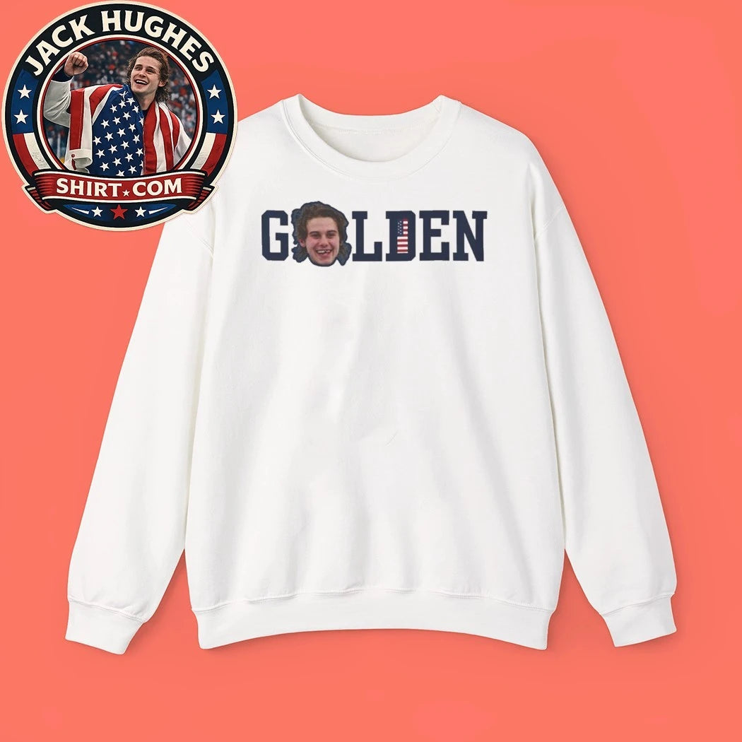 Jack Hughes Smile USA Hockey Golden Goal 2026 T-Shirt