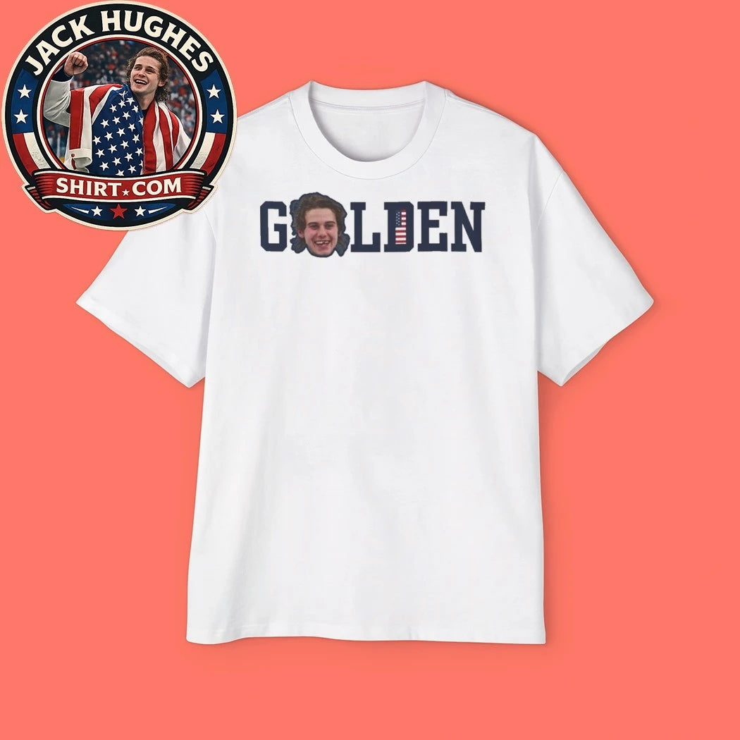 Jack Hughes Smile USA Hockey Golden Goal 2026 T-Shirt