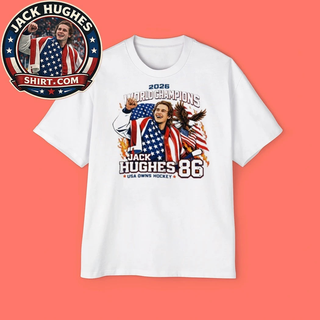 Jack Hughes Team USA Hockey Shirt – Hughes Brothers Hockey and USA Hockey Jersey New T-Shirt