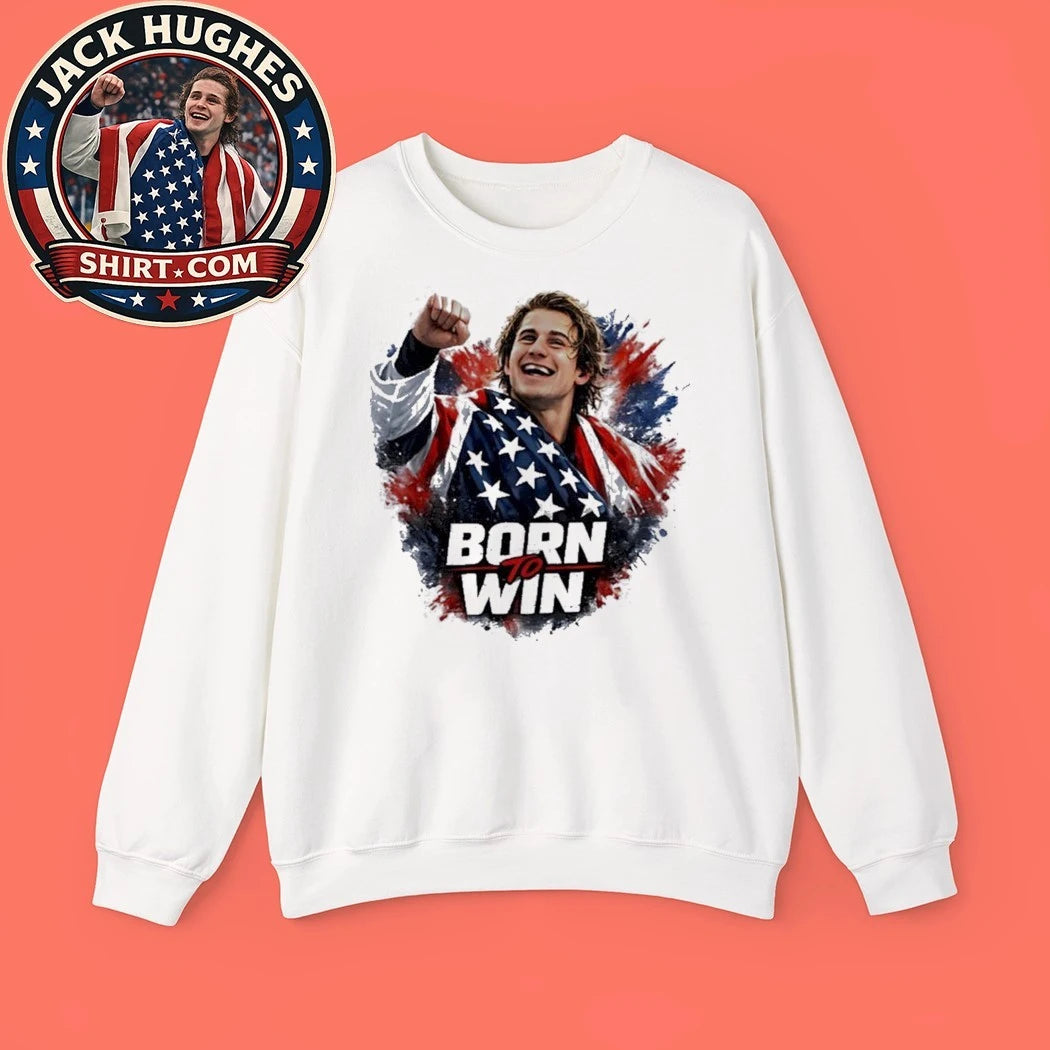 Jack Hughes Team USA Hockey born to win flag 2026 Shirt
