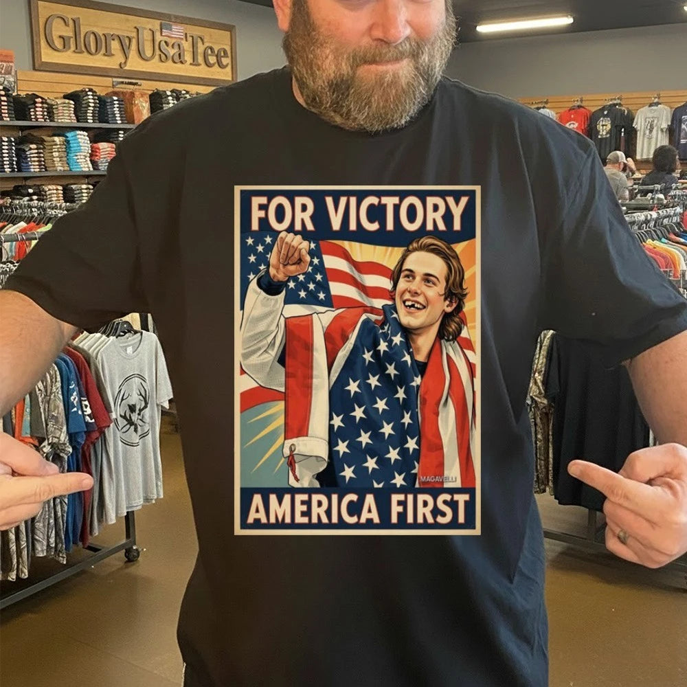 Jack Hughes Teeth Gold Champion Olympic Winter 2026 For Victory America First Shirt