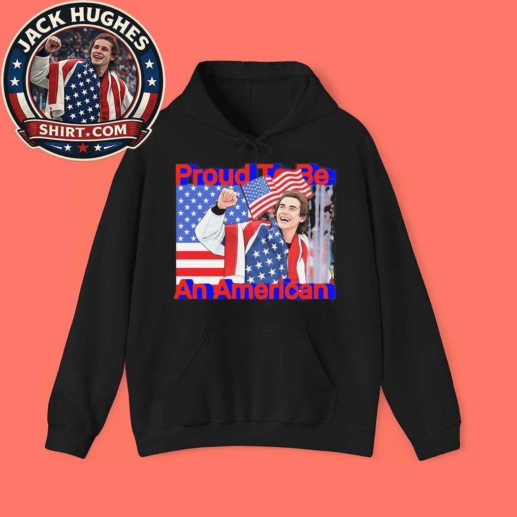 Jack Hughes USA Hockey 2026 Olympic Golden Goal Proud To Be An American Graphic T-Shirt