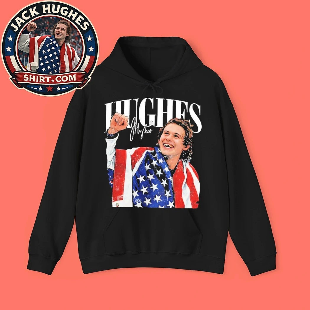 Jack Hughes USA Hockey And Signature Tee Shirt