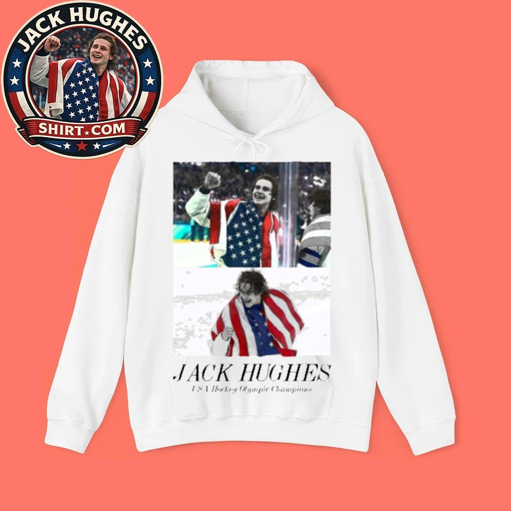 Jack Hughes USA Hockey Olympic Champions Golden Goal 2026 Tee Shirt