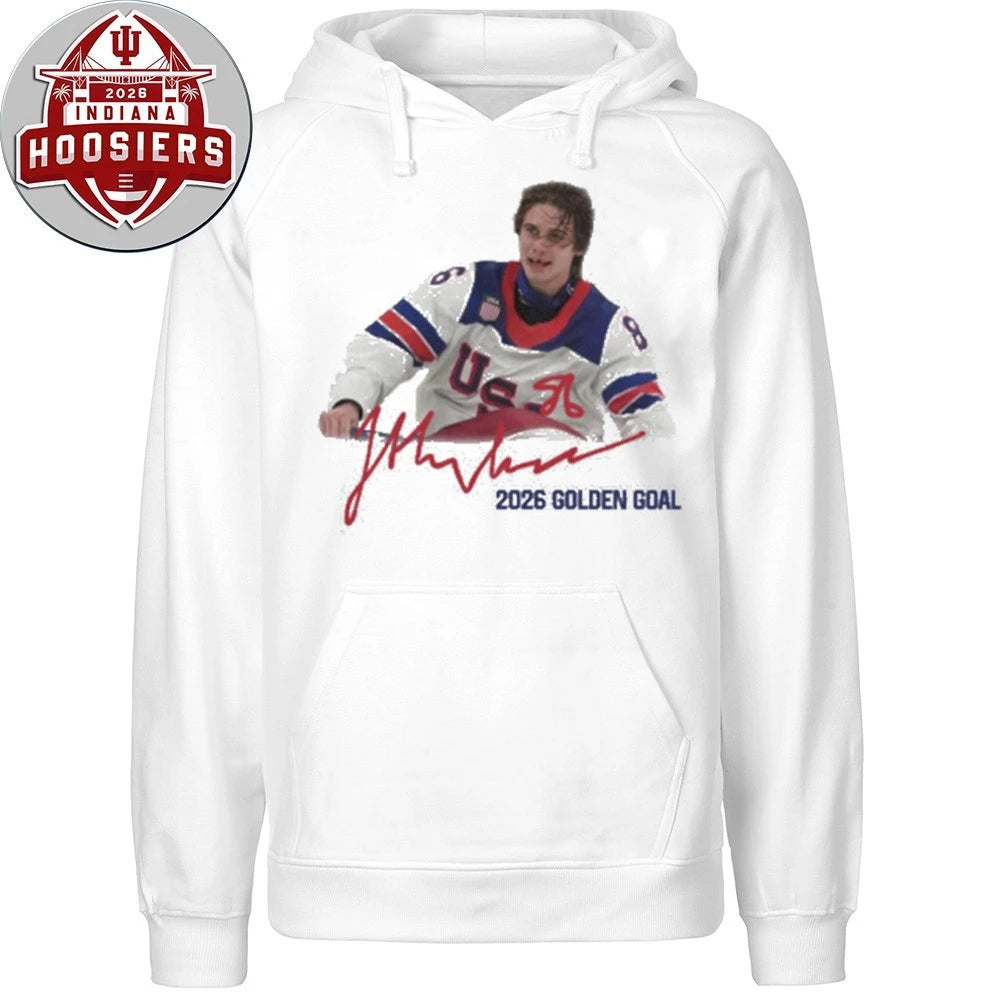 Jack Hughes Usa Gold Hockey Signature 2026 T-Shirt