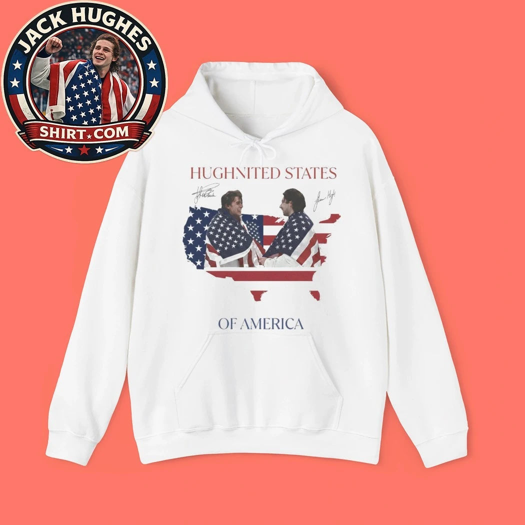 Jack Hughes Usa Gold Hockey United States of America Map T-Shirt
