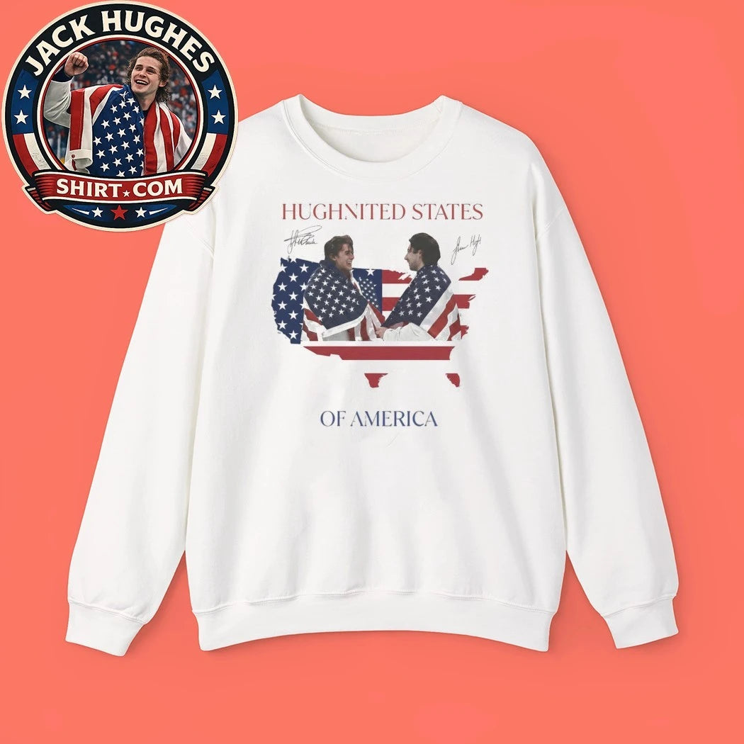 Jack Hughes Usa Gold Hockey United States of America Map T-Shirt