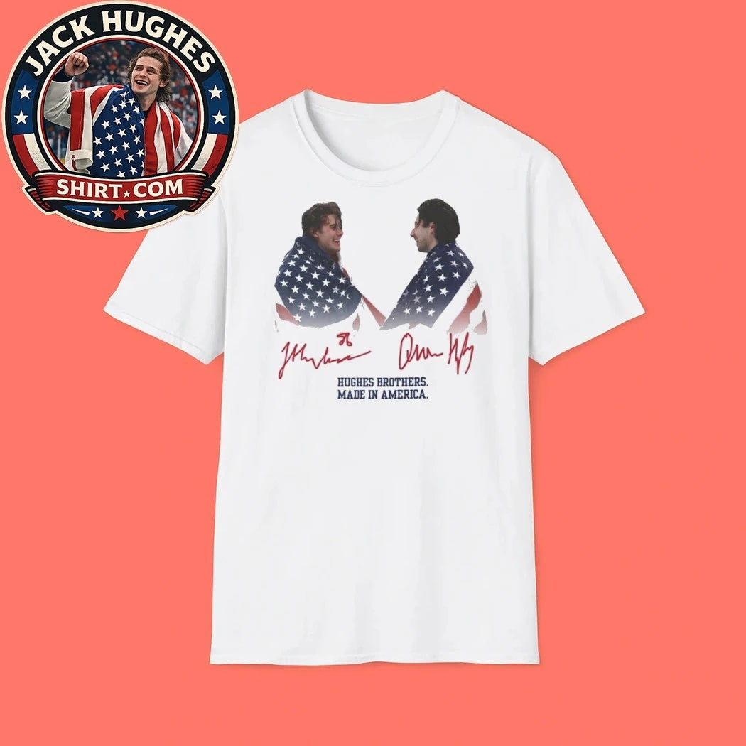 Jack Hughes and Quinn Hughes USA Hockey Goal 2026 Hockey Tee Shirt