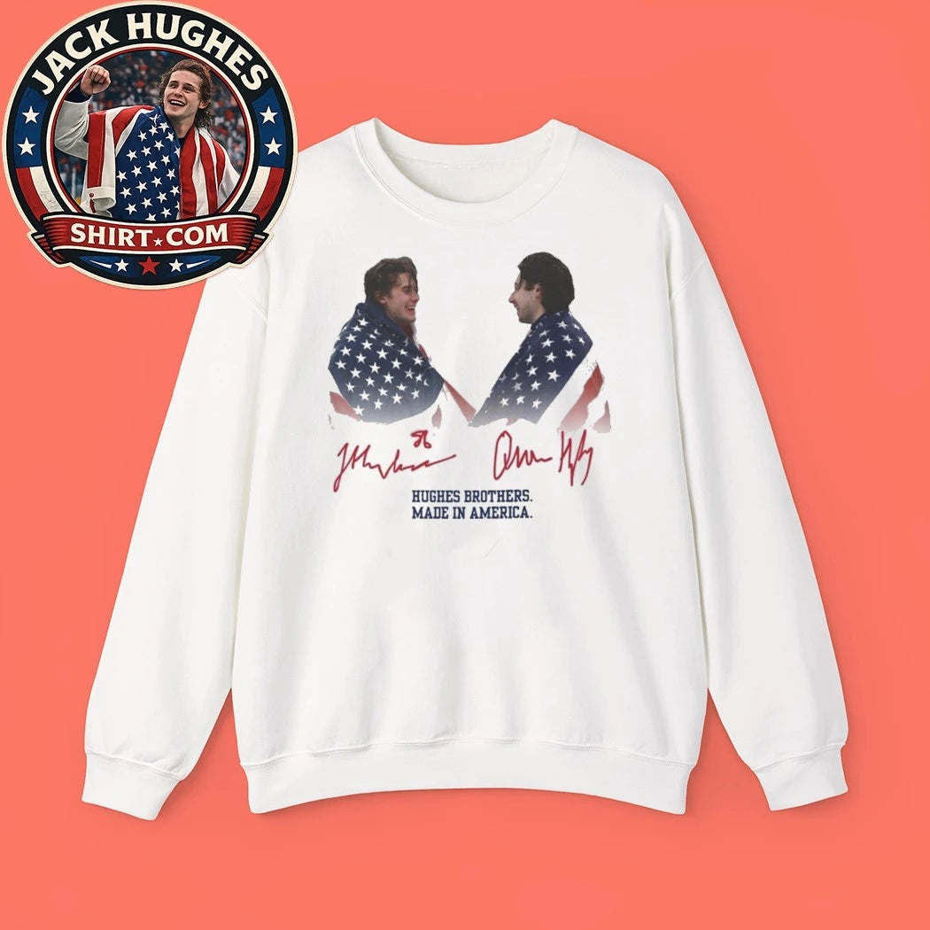 Jack Hughes and Quinn Hughes USA Hockey Goal 2026 Hockey Tee Shirt