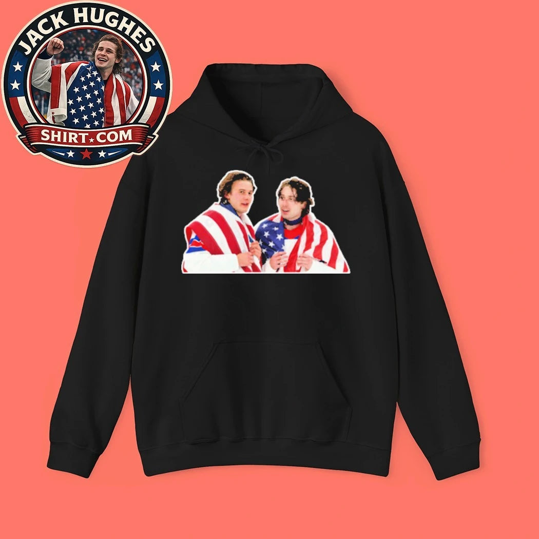 Jack and Quinn Hughes – Team USA Gold Medal T-Shirt