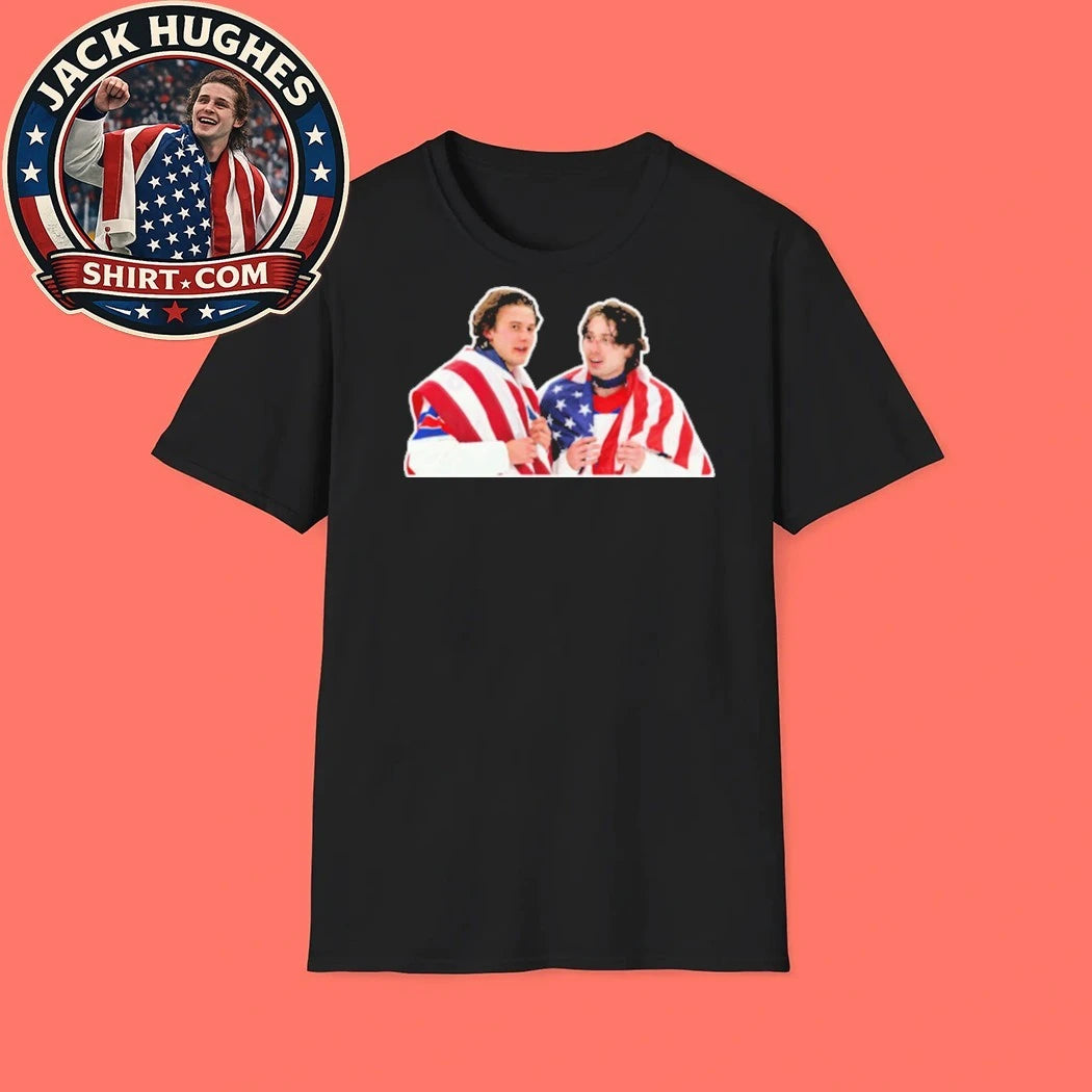 Jack and Quinn Hughes – Team USA Gold Medal T-Shirt