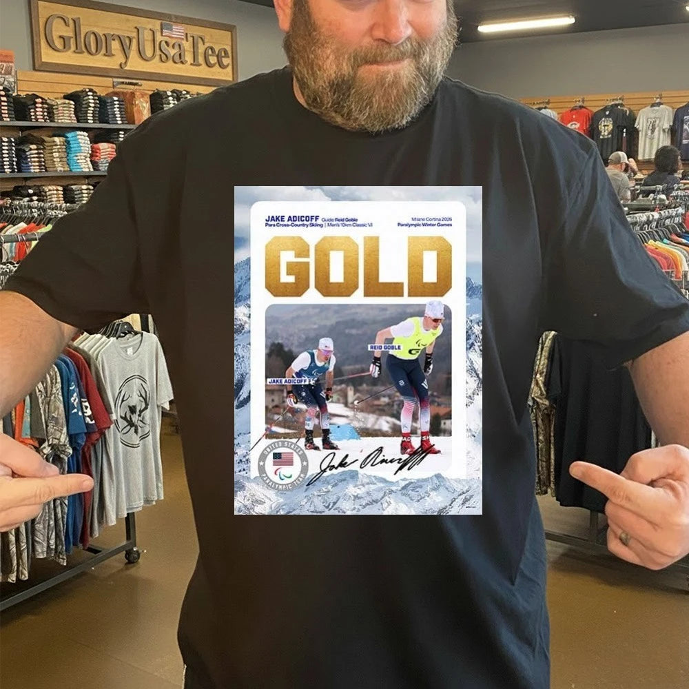 Jake Adicoff Claims The 10km Classic VI Title With Reid Goble Milano Cortina Winter Paralympics 2026 T-Shirt