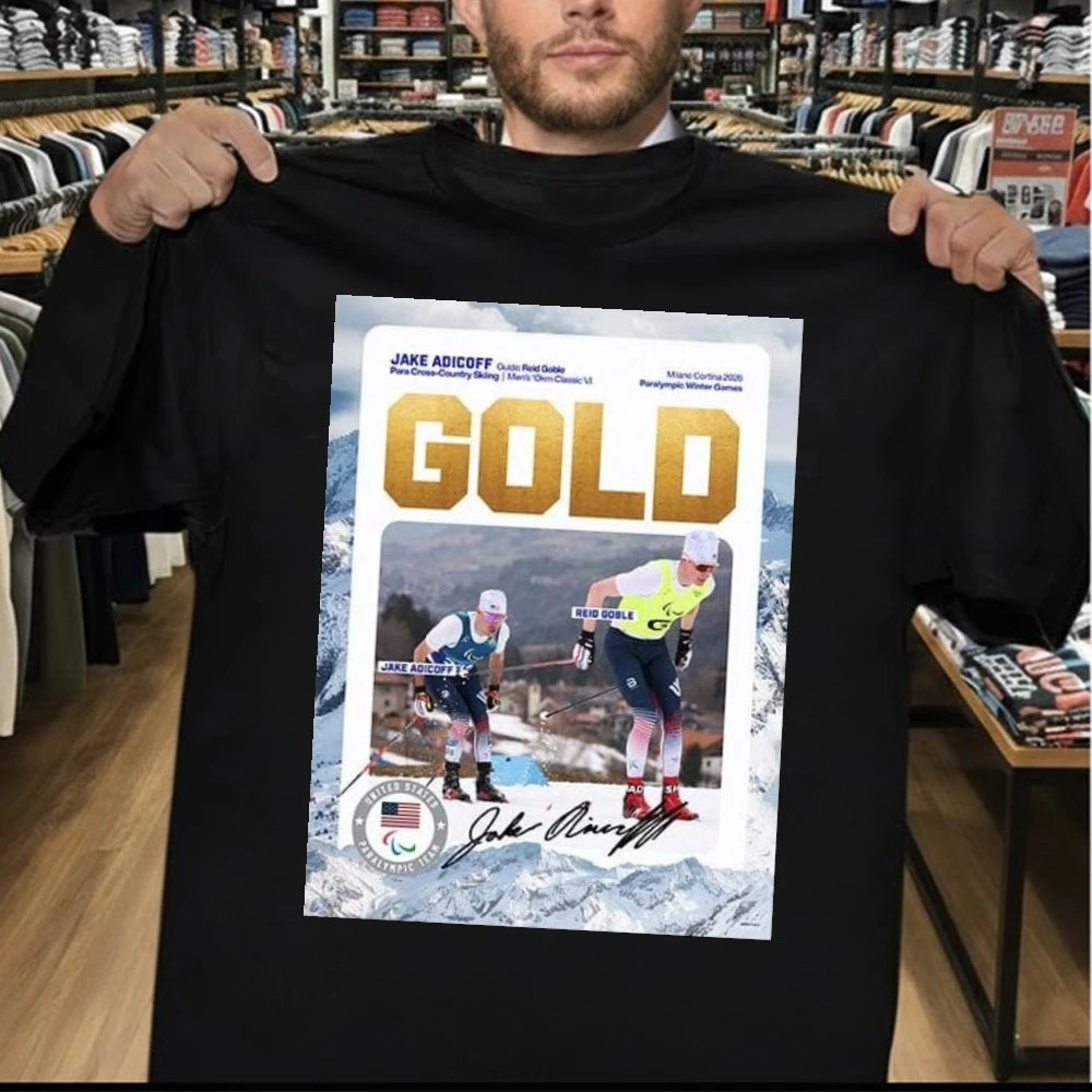 Jake Adicoff Claims The 10km Classic VI Title With Reid Goble Milano Cortina Winter Paralympics 2026 T-Shirt