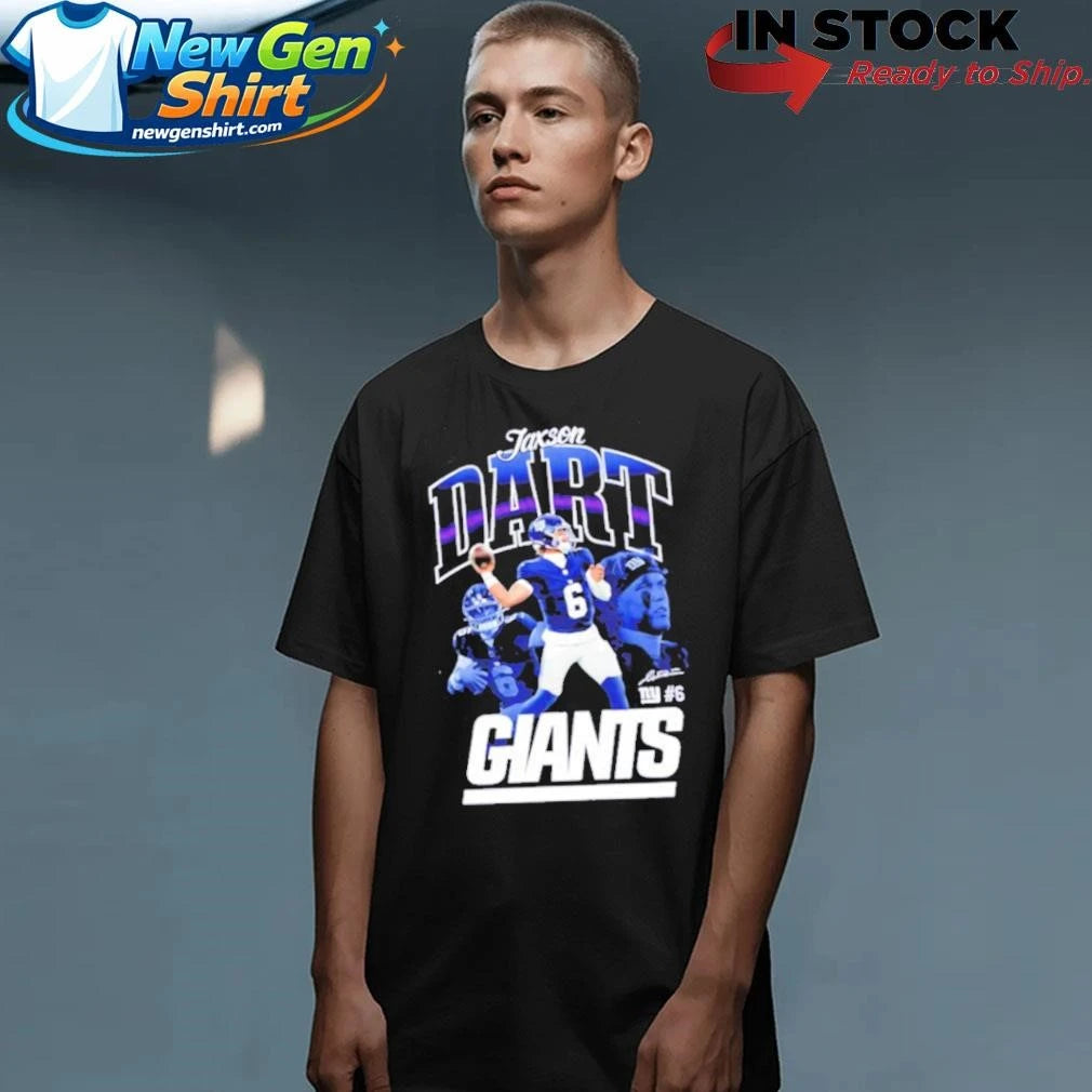Jaxson Dart New York Giants Outerstuff Triple Pic Shirt