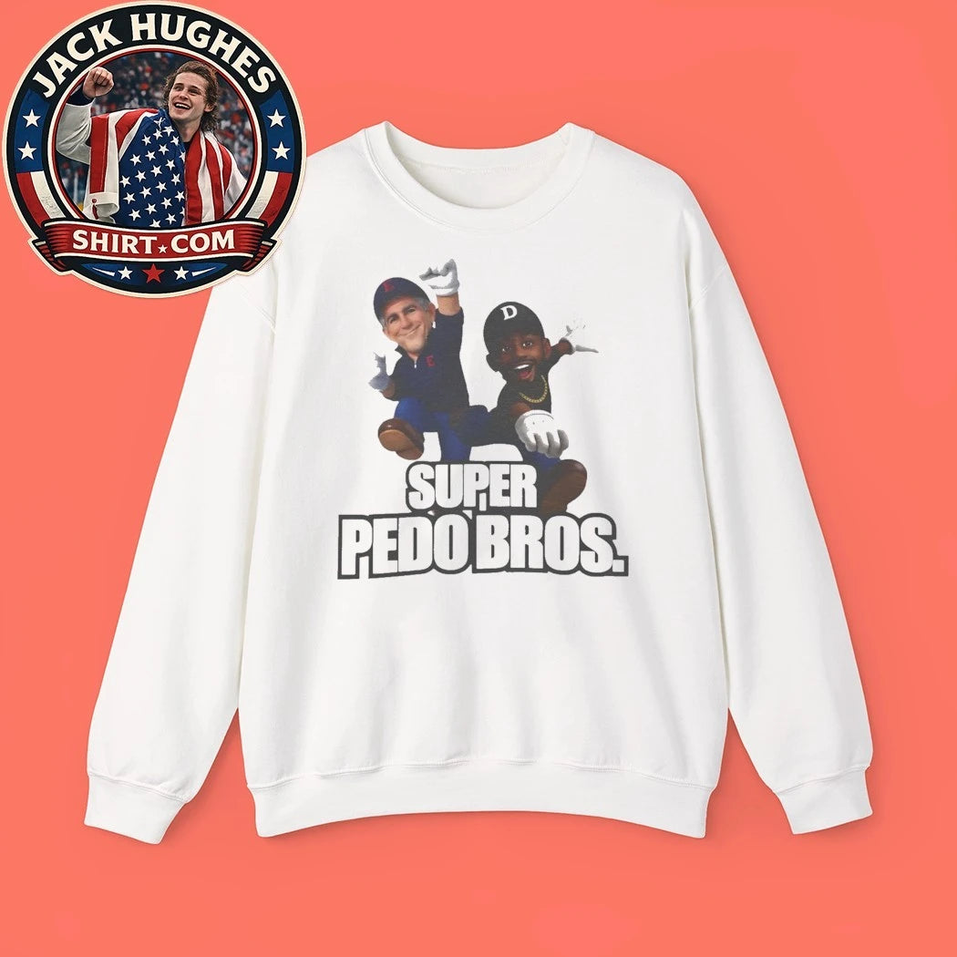 Jeffrey Epstein And Sean Diddy Combs Super Pedo Bros Retro Satire 8-Bit Parody 2026 New T-Shirt