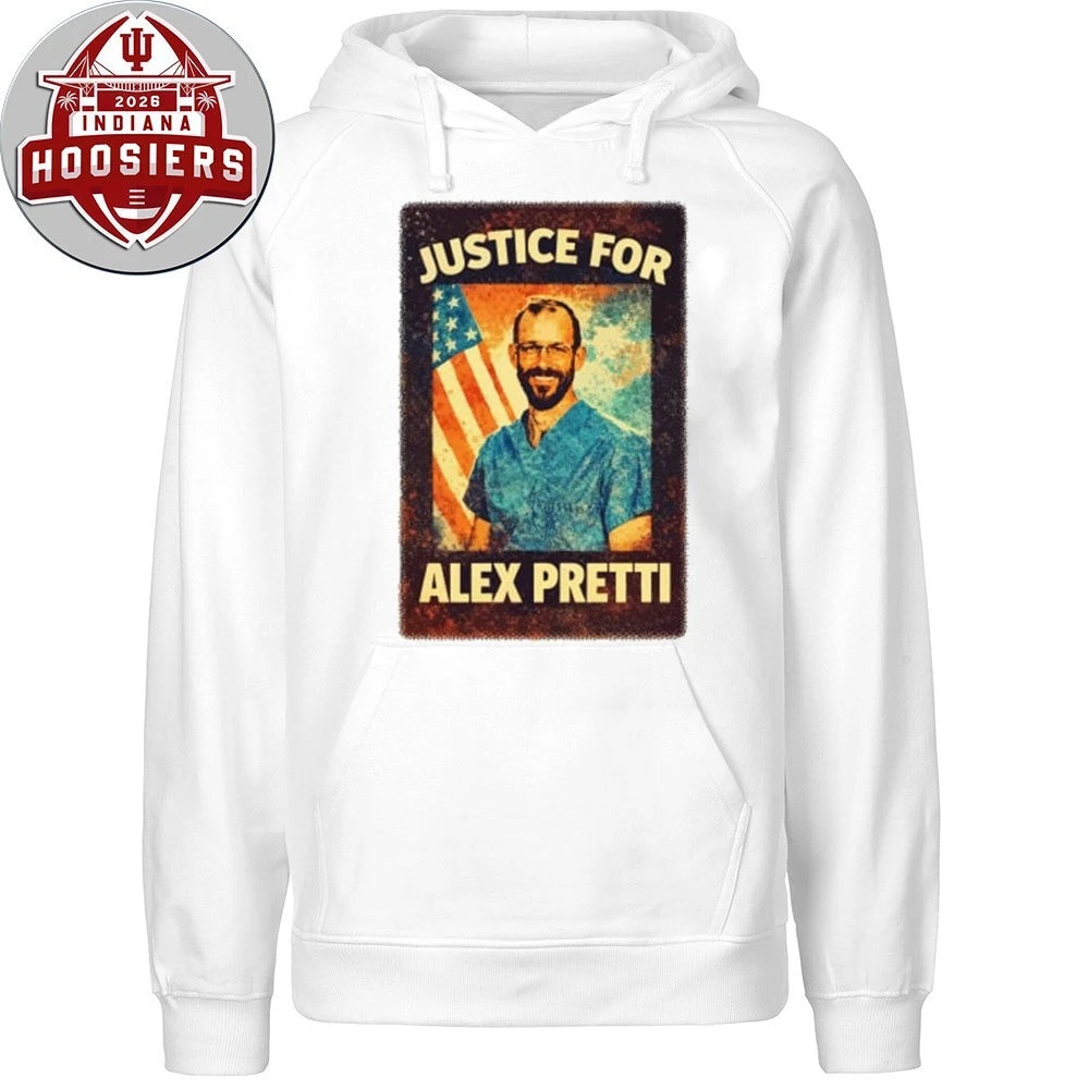 Justice For Alex Jeffery Pretti 1988-2026 USA Flag Hoodie T-Shirt
