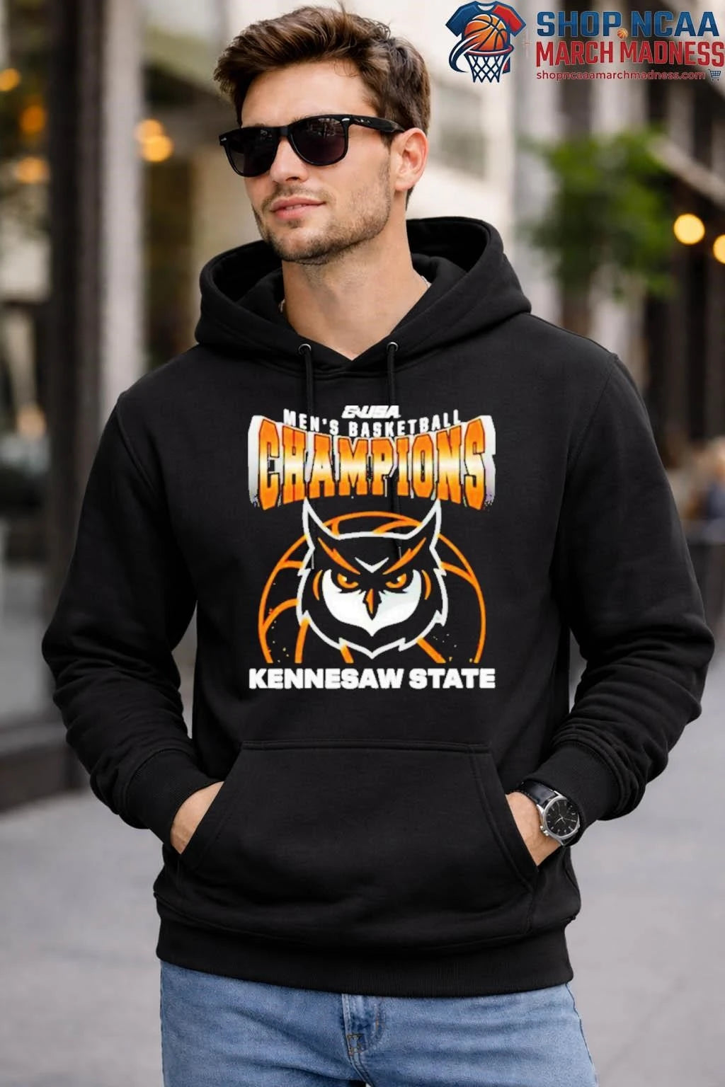 Kennesaw State Owls Champions C USA Men’s Basketball Tournament 2026 Mascot Shirt Kennesaw State Owls 2026