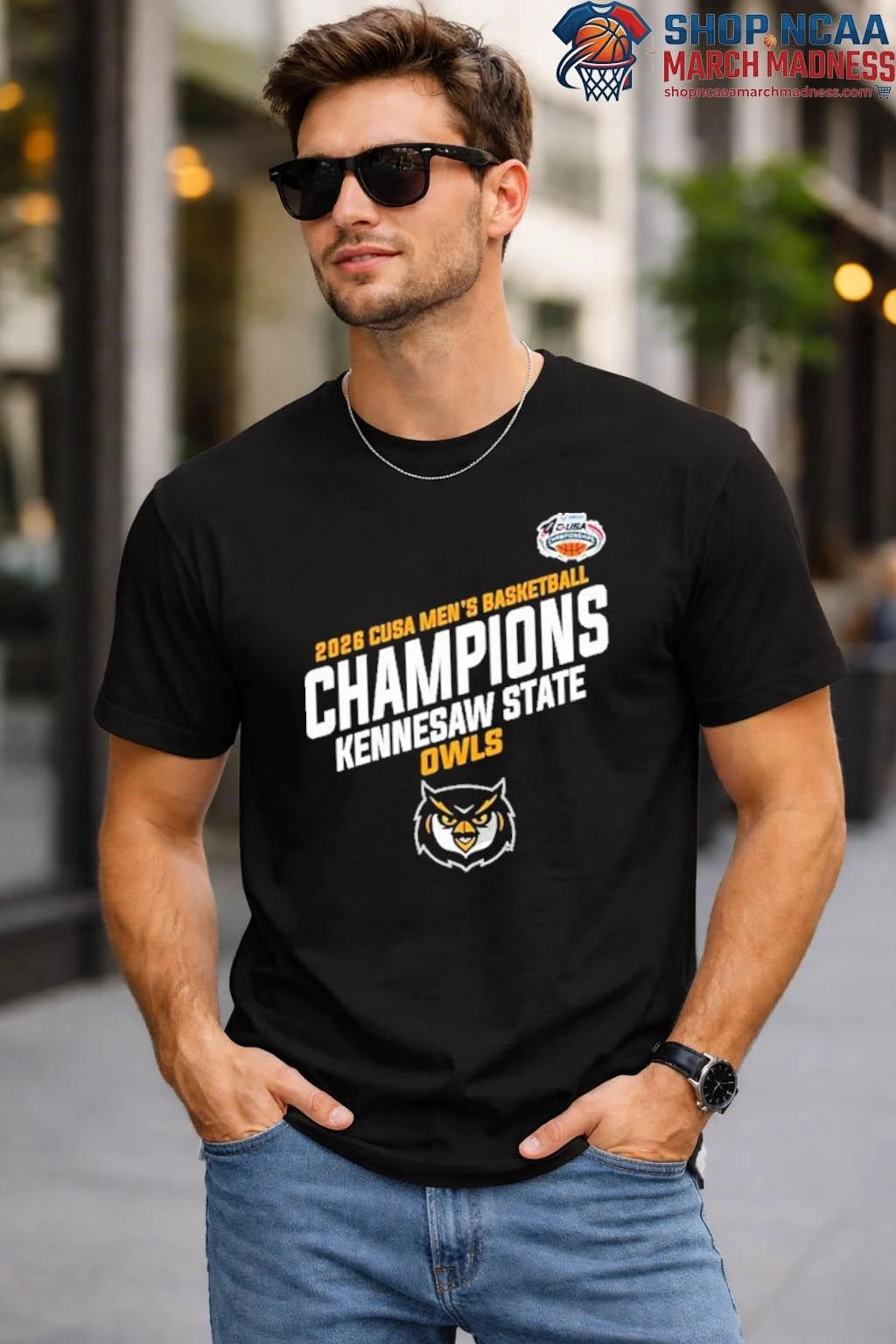 Kennesaw State Owls Champions C USA Men’s Basketball Tournament 2026 T Shirt Kennesaw State Owls 2026 Shirt