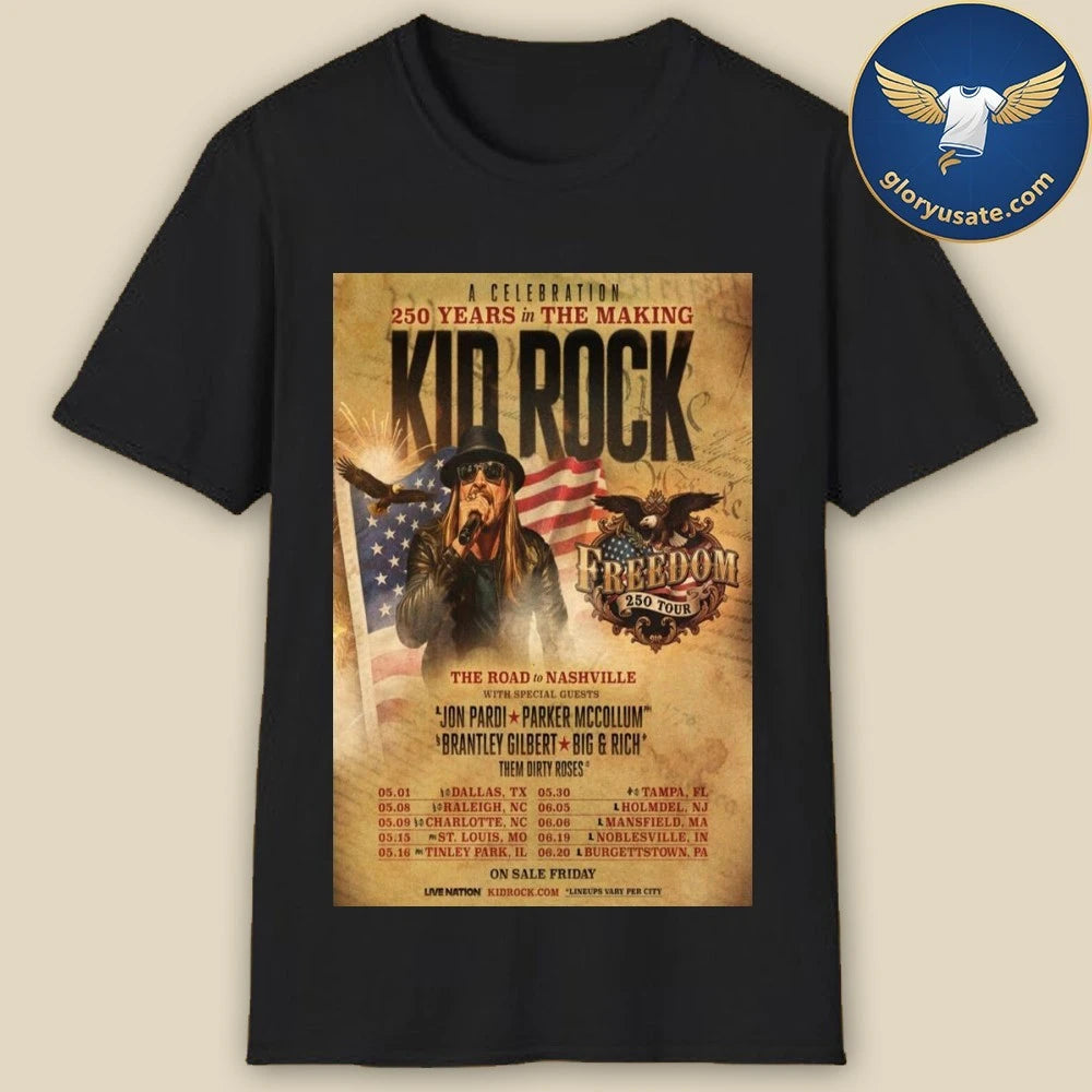 Kid Rock’s Tour The Road To Nashville 2026 Poster Shirt